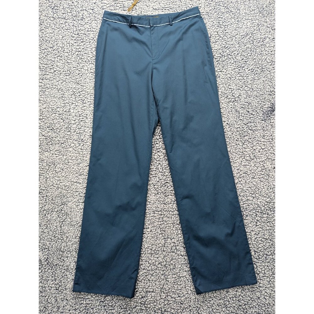 Y2K Banana Republic Straight Leg Dress Pants Size 10 Mid Rise Stretch 90s Blue
